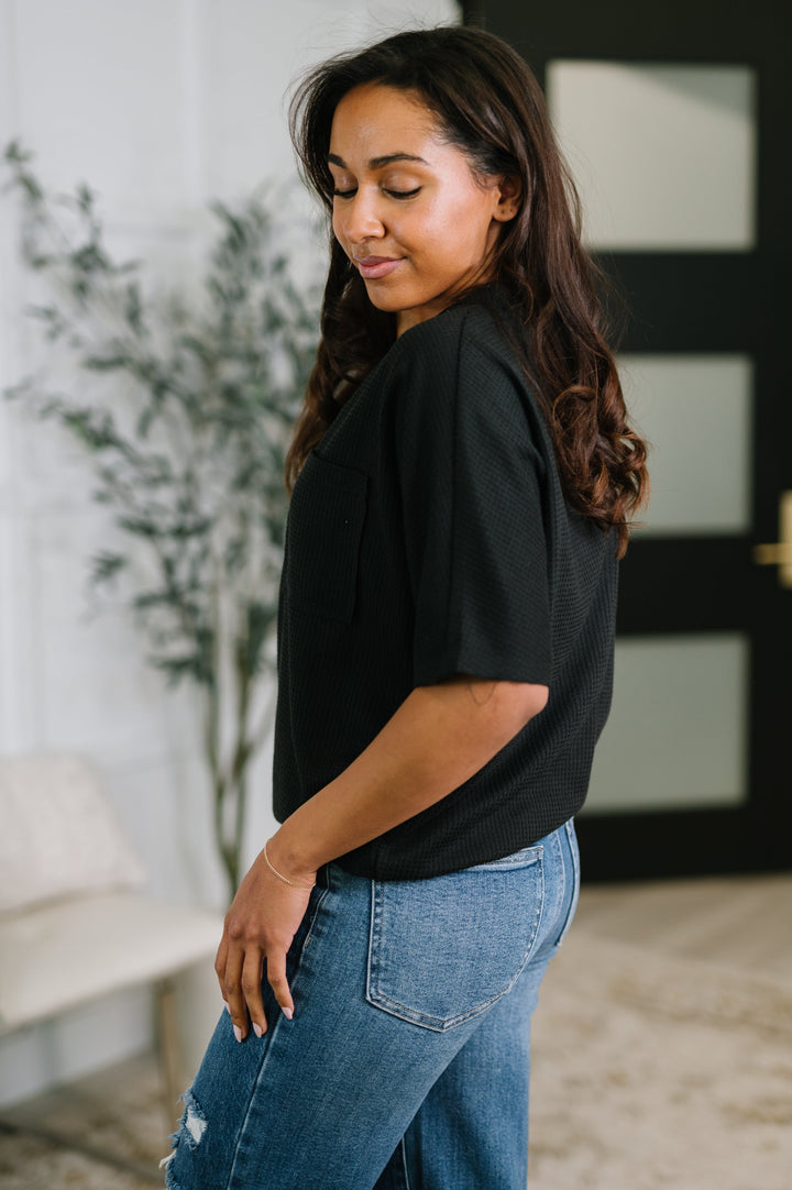 Together We're Unlimited Basic V-Neck Tee in Black - 5/5