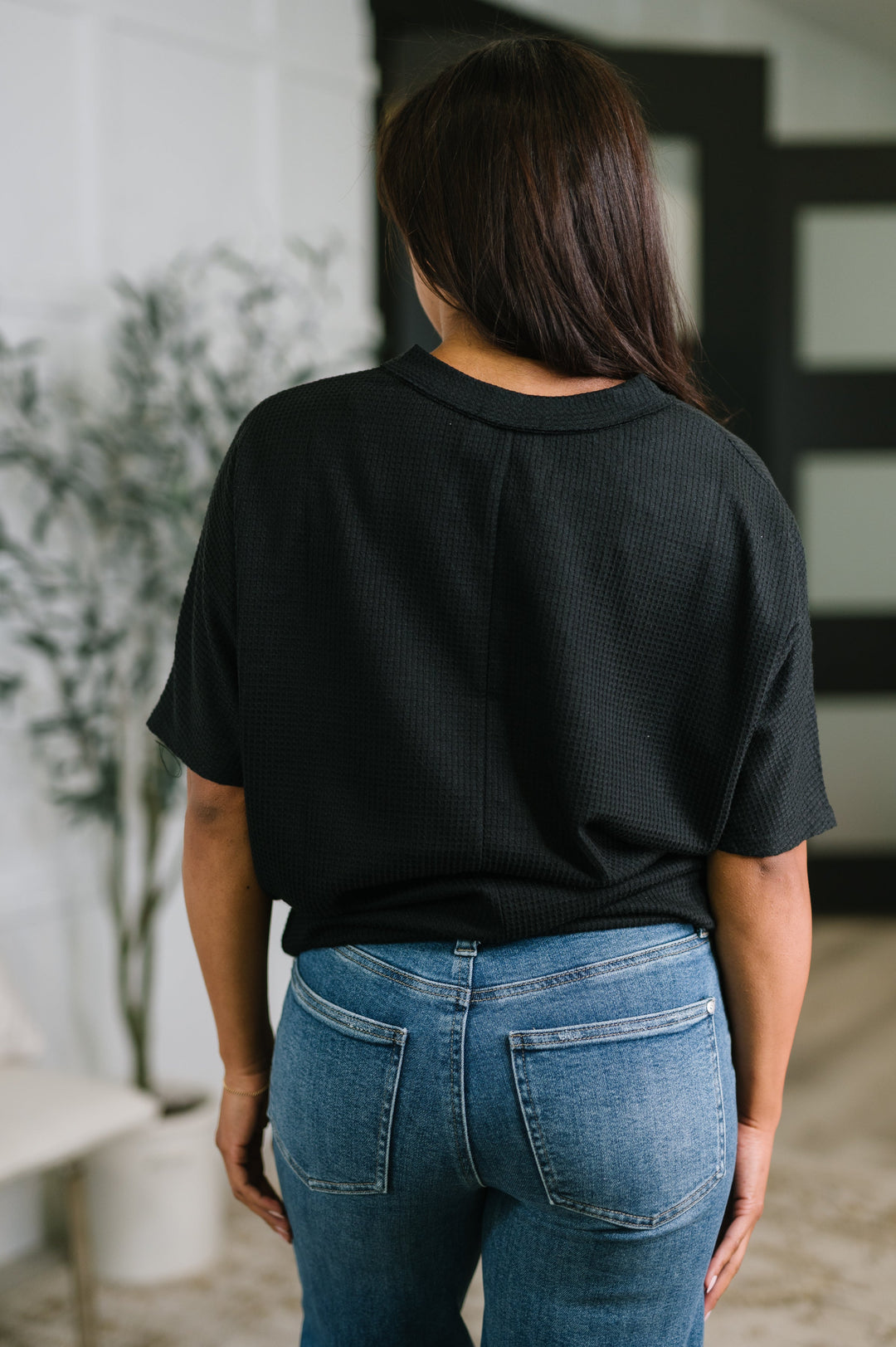 Together We're Unlimited Basic V-Neck Tee in Black - 5/5