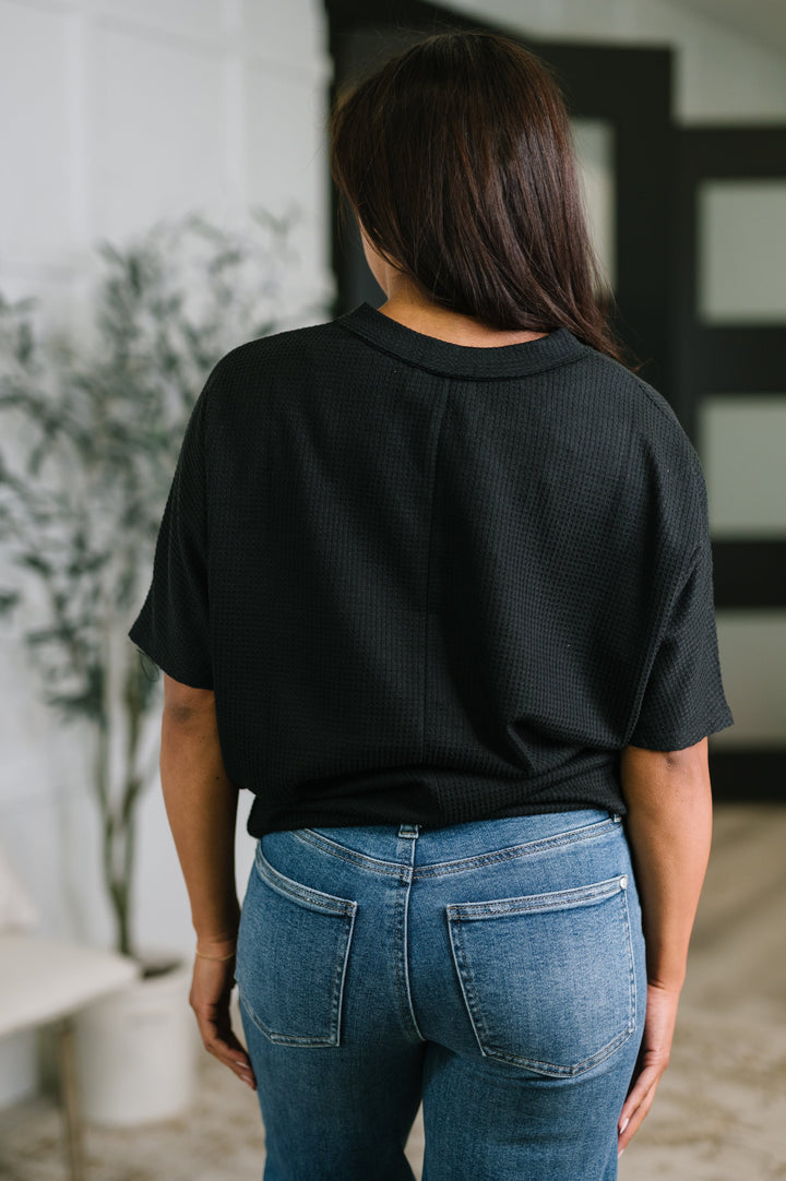 Together We're Unlimited Basic V-Neck Tee in Black - 5/5