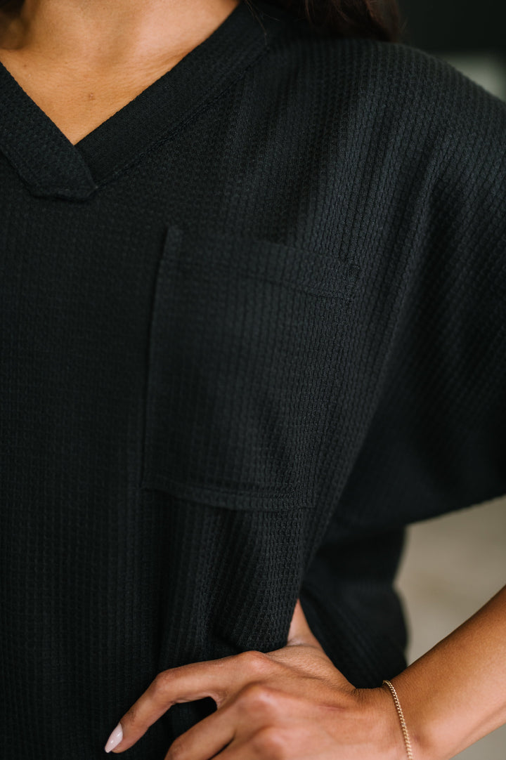 Together We're Unlimited Basic V-Neck Tee in Black - 5/5