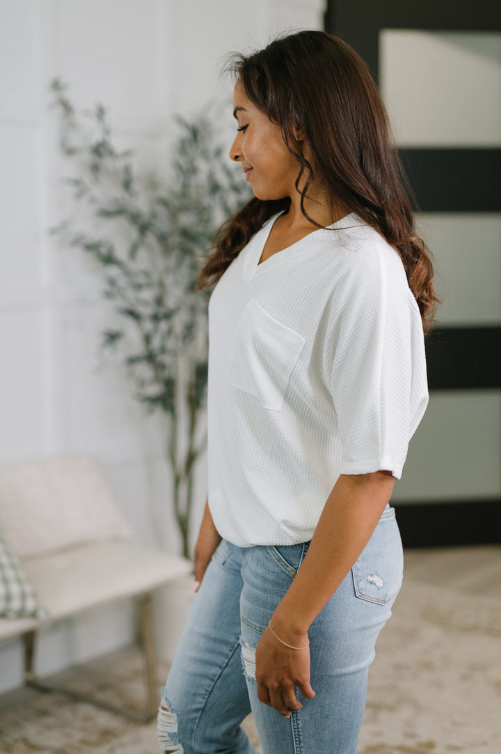Together We're Unlimited Basic V-Neck Tee in Ivory - 5/5