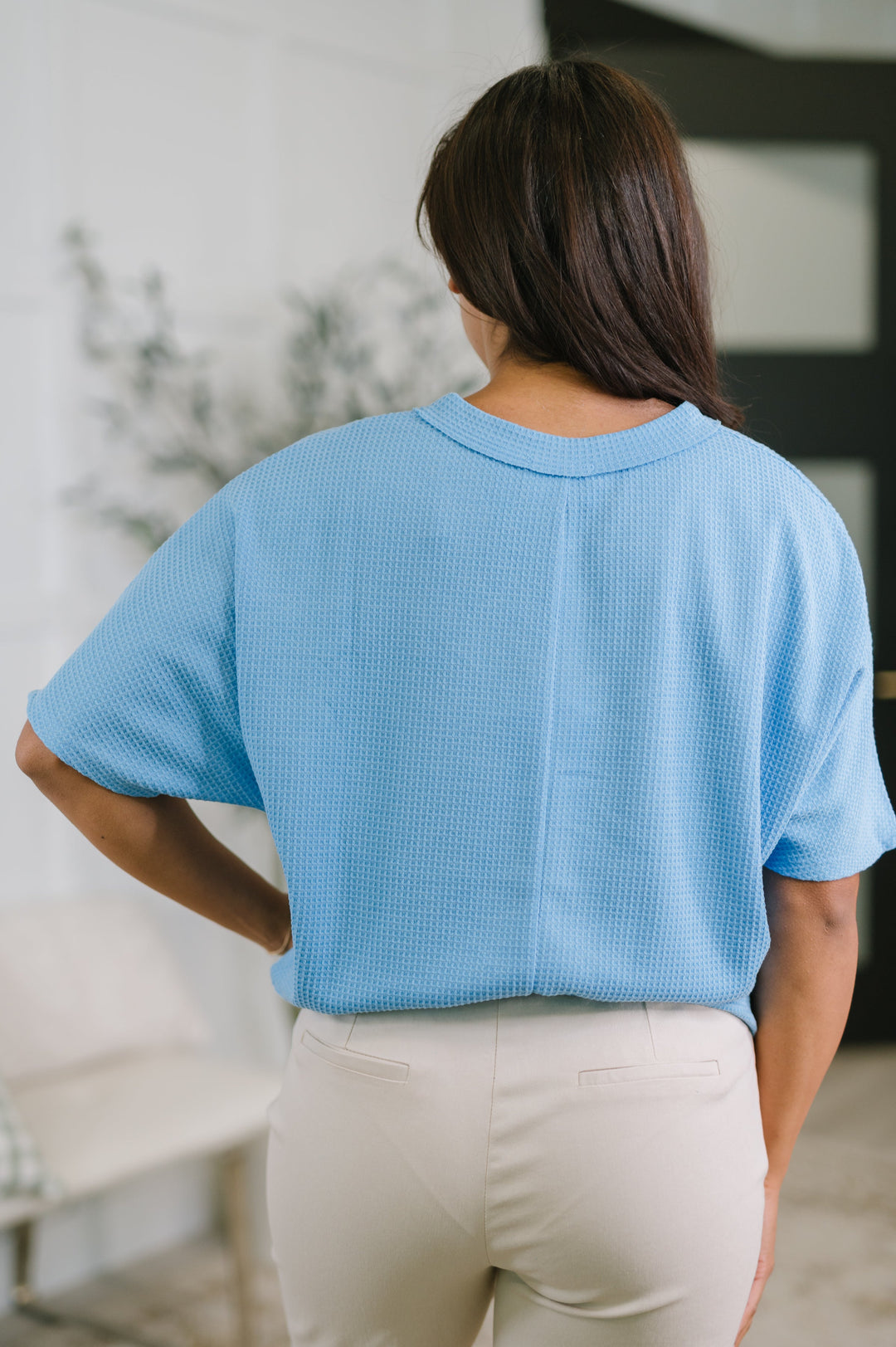 Together We're Unlimited Basic V-Neck Tee in Ocean Blue - 5/5