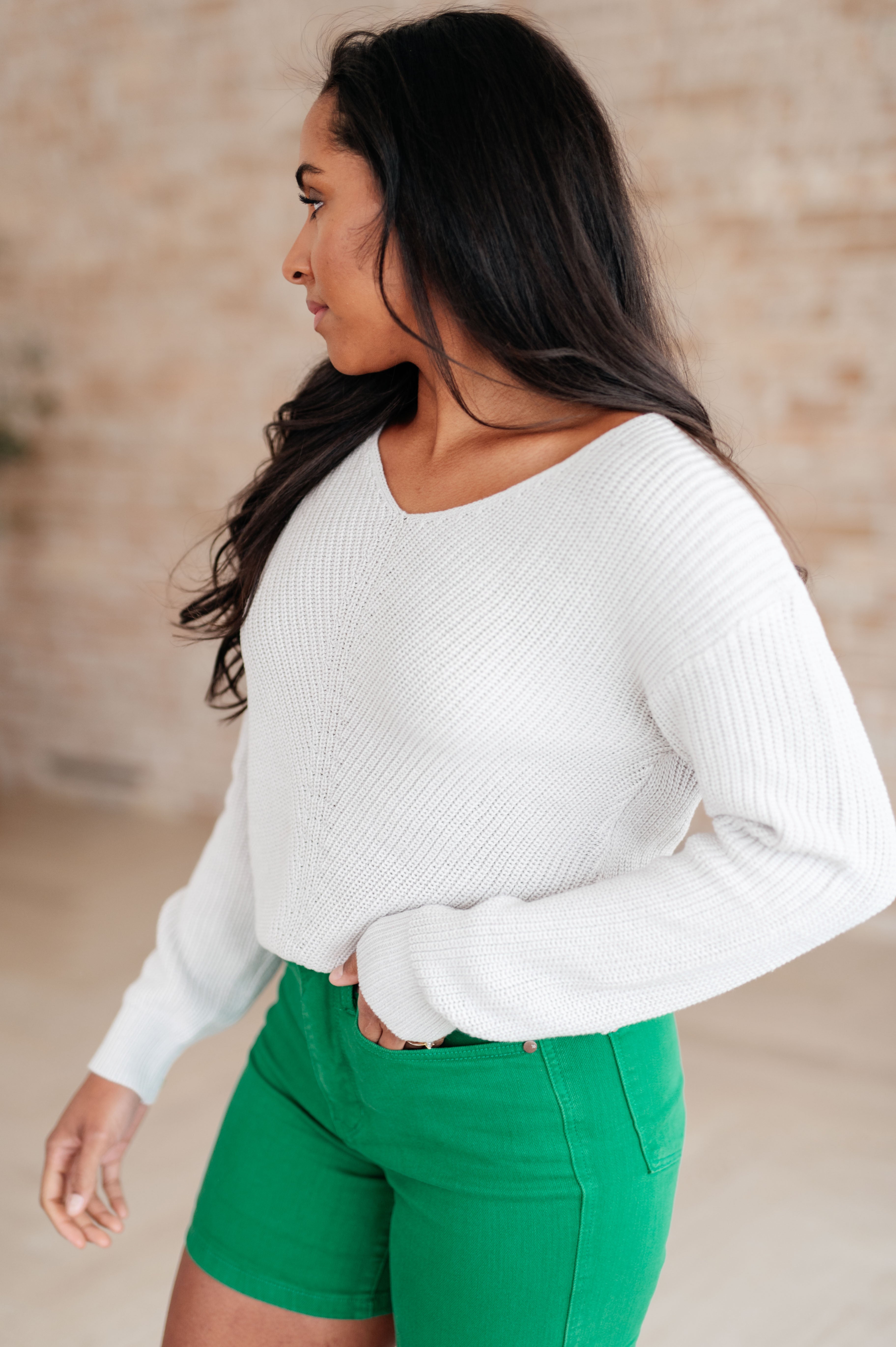 Told You So Ribbed Knit V Neck Sweater - 2/22