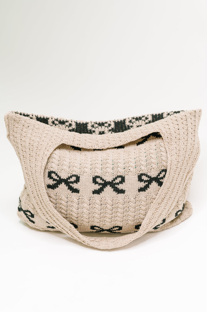 Topped With a Bow Knit Tote Bag - 7/7