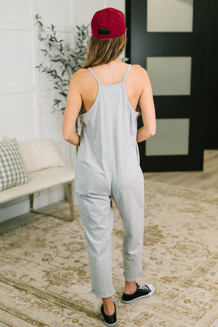 Totally Me Spaghetti Strap Jumpsuit Grey - 5/20