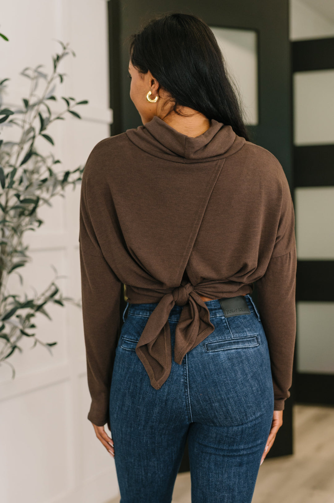 Travel Destination Cowl Neck Pullover in Chocolate - 11/10