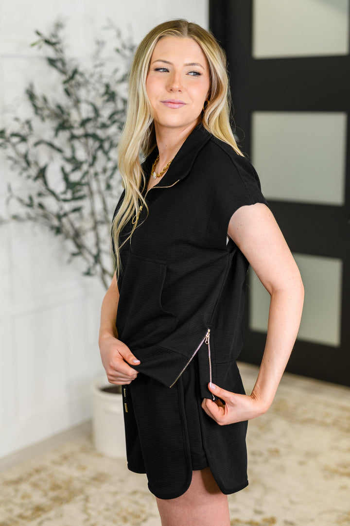 Twenty Four Karat Half Zip Top and Shorts Set - 6/22