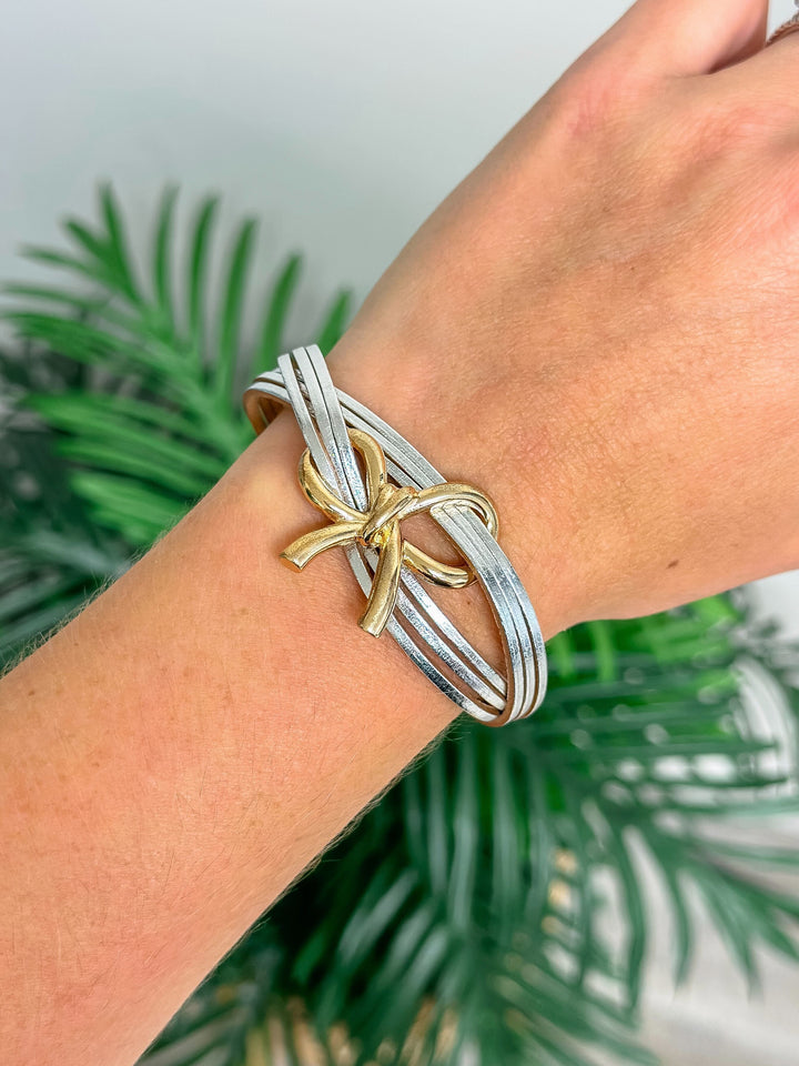 Two Tone Magnetic Bow Bracelet