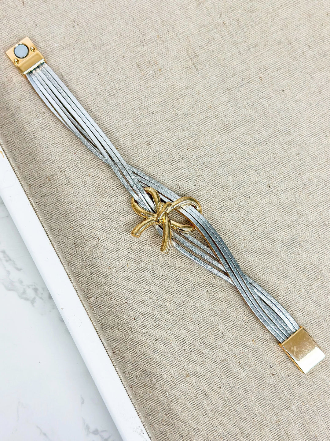 Two Tone Magnetic Bow Bracelet