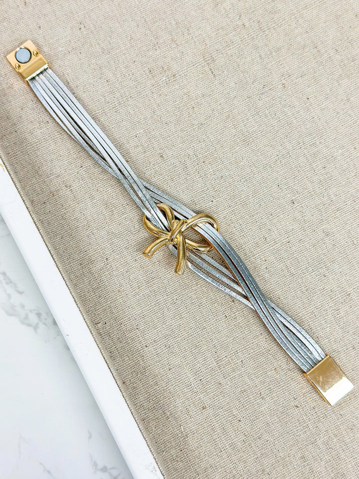 Two Tone Magnetic Bow Bracelet