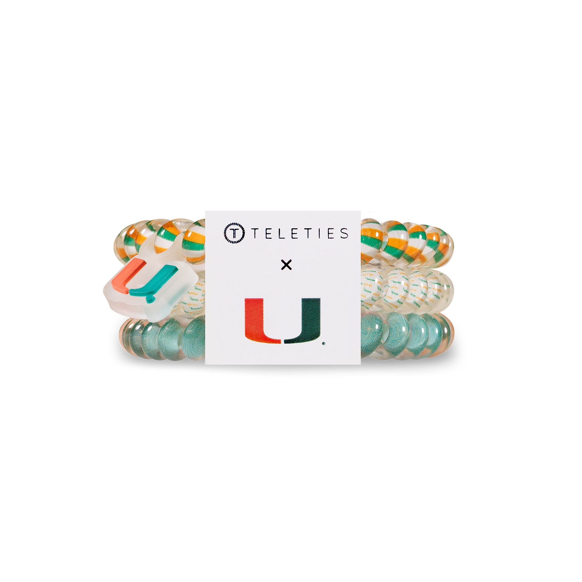 Teleties Hair Tie - Small Band Pack of 3 - University of Miami