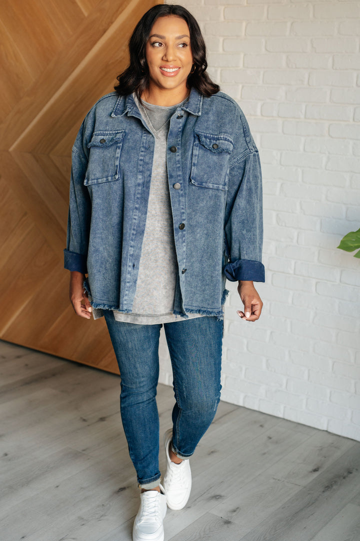Unbothered Mineral Wash Top in Grey - 6/15