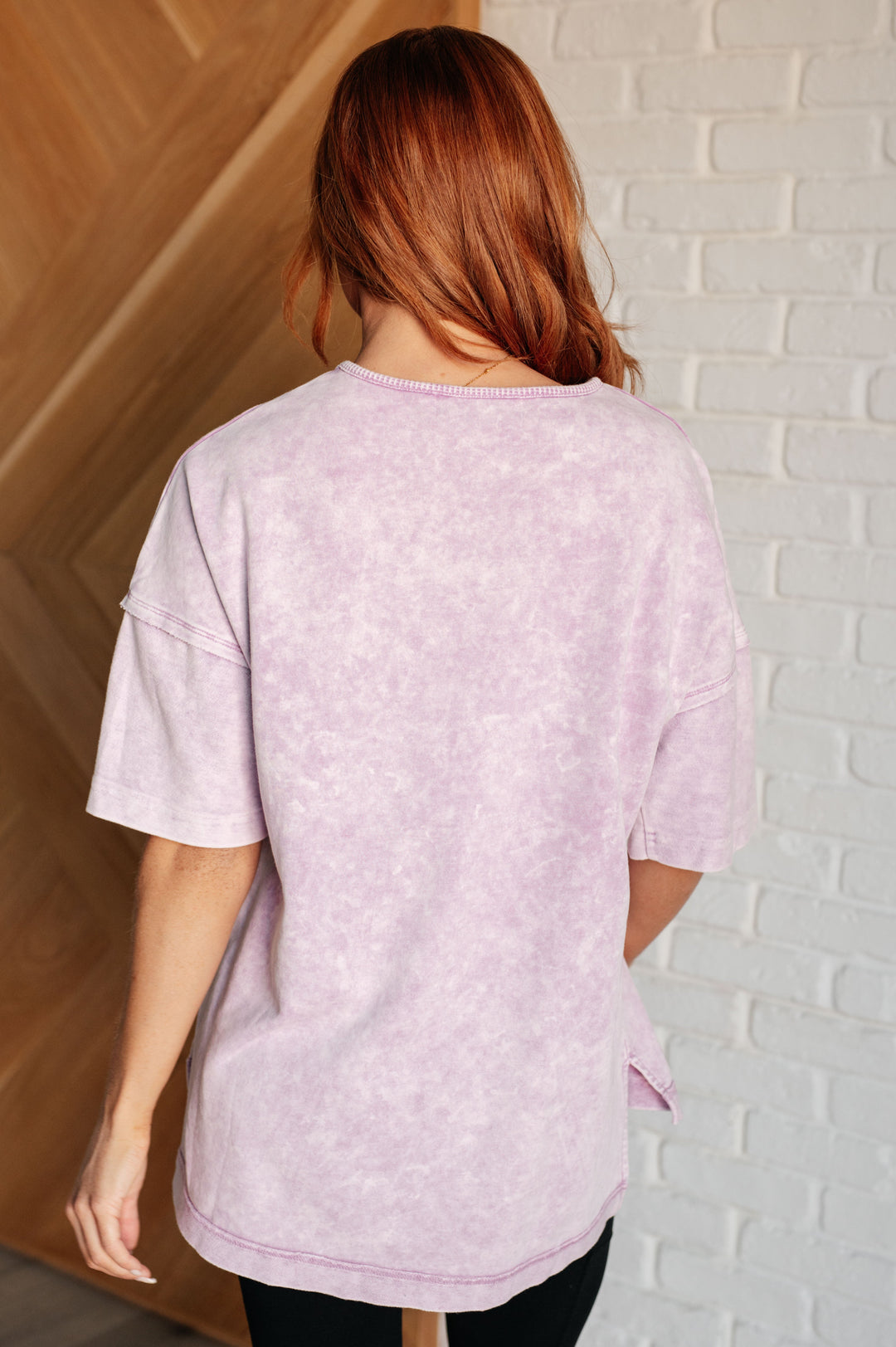 Unbothered Mineral Wash Top in Orchid Petal - 6/15