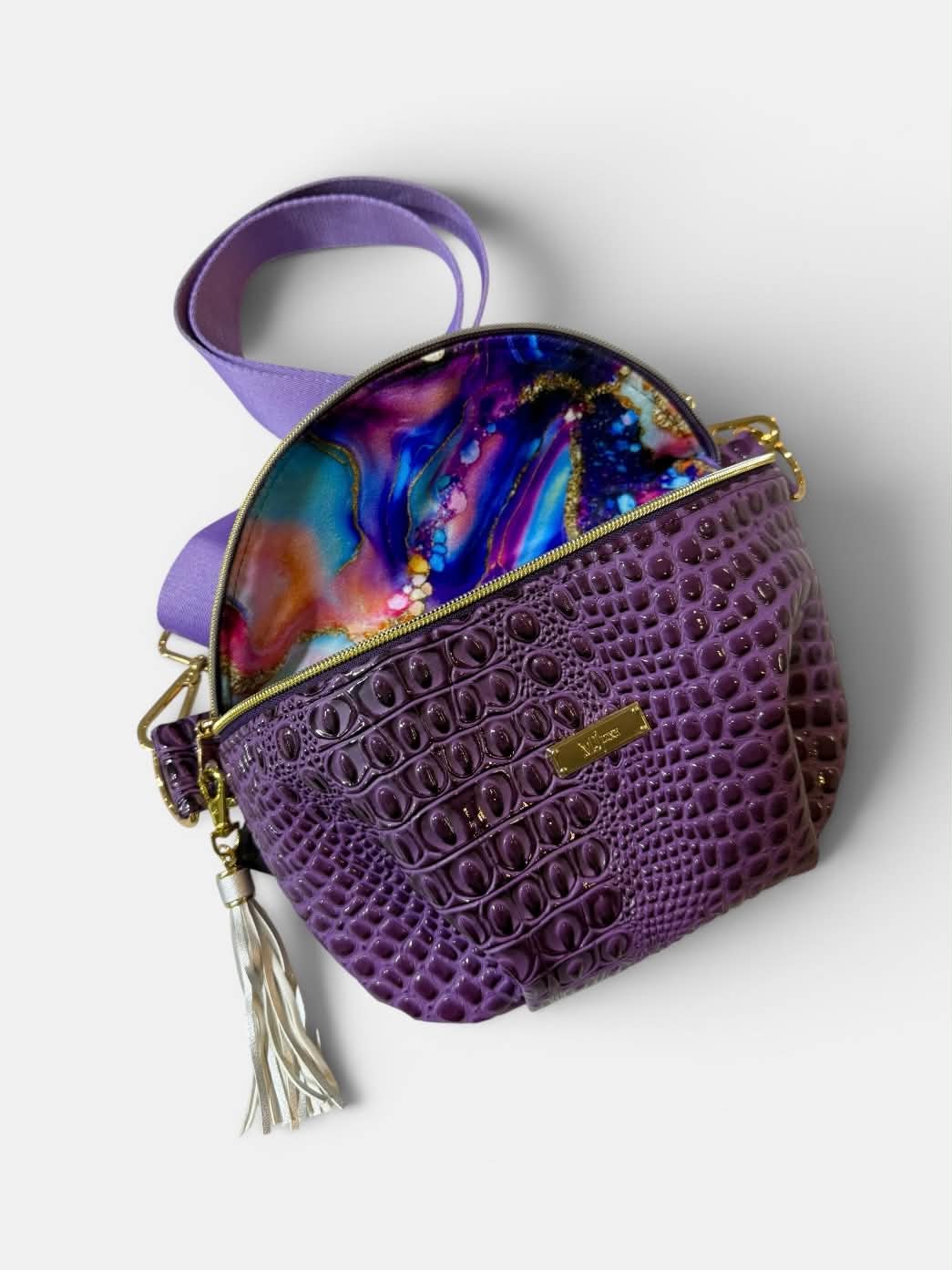 TX PREPO: Amethyst Bubble Gator with Geode Interior PrepO Custom Mega Sidekick by Makeup Junkie (Ships in 8-10 Weeks)