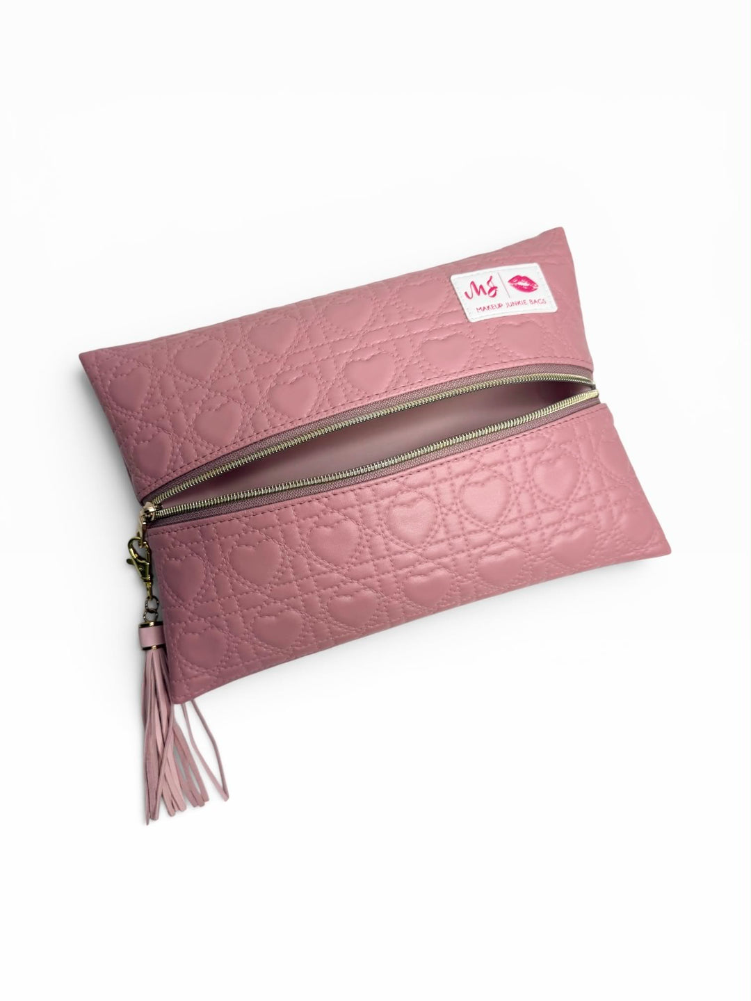 Fancy Live: Light Rose Quilted Hearts by Makeup Junkie Bags (Ships in 4-5 Weeks)