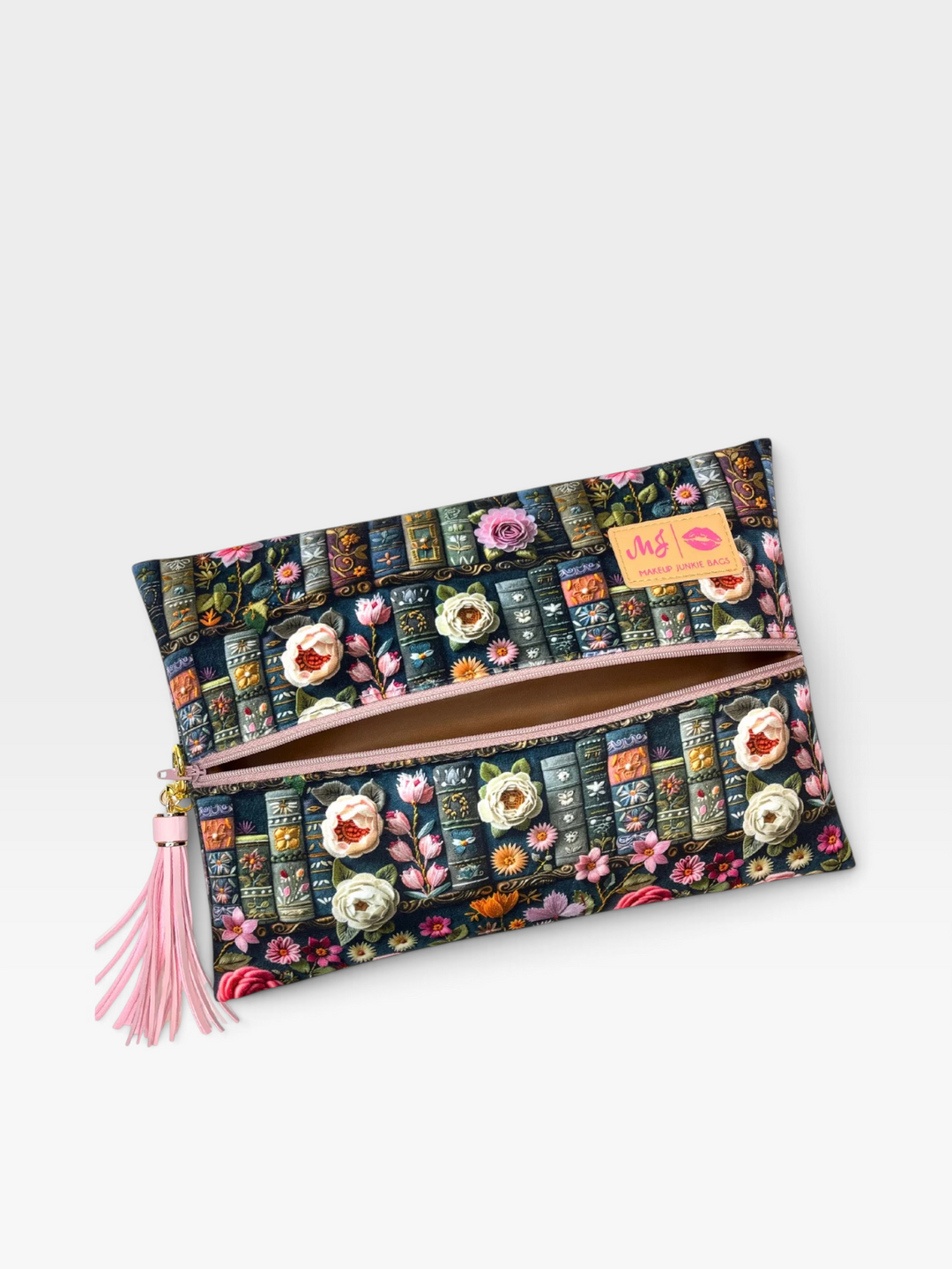 Rather Be Reading PrepO Custom Book Print Center Zips by Makeup Junkie (Ready to Ship)