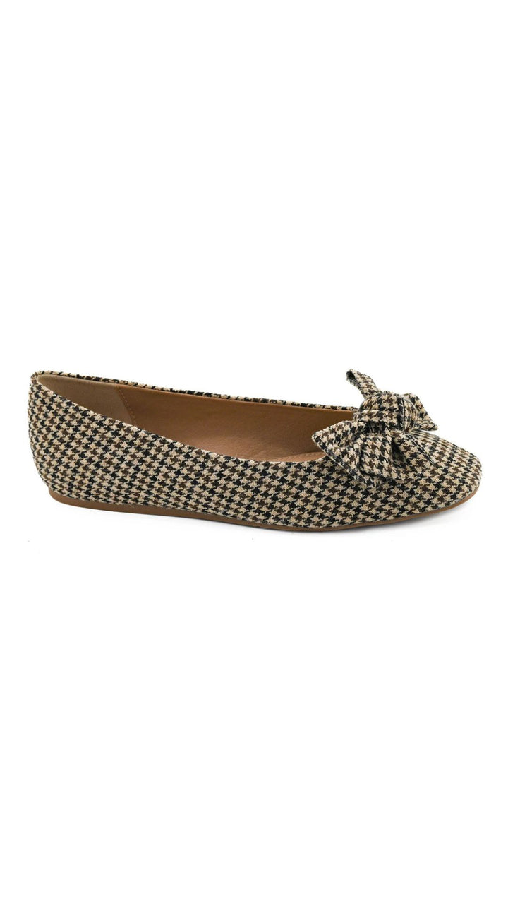 Sugar Rush Flats - Black & Tan Houndstooth by Corkys