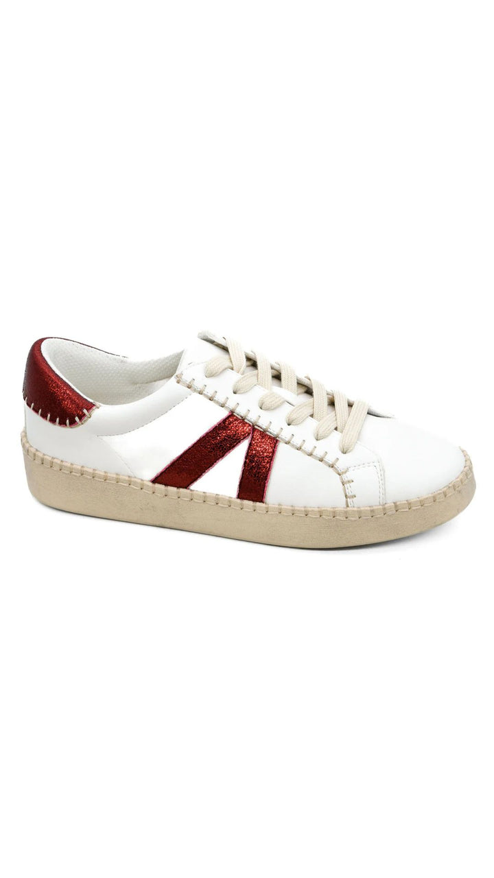 Friend Zone Sneakers - White & Burgundy by Corkys
