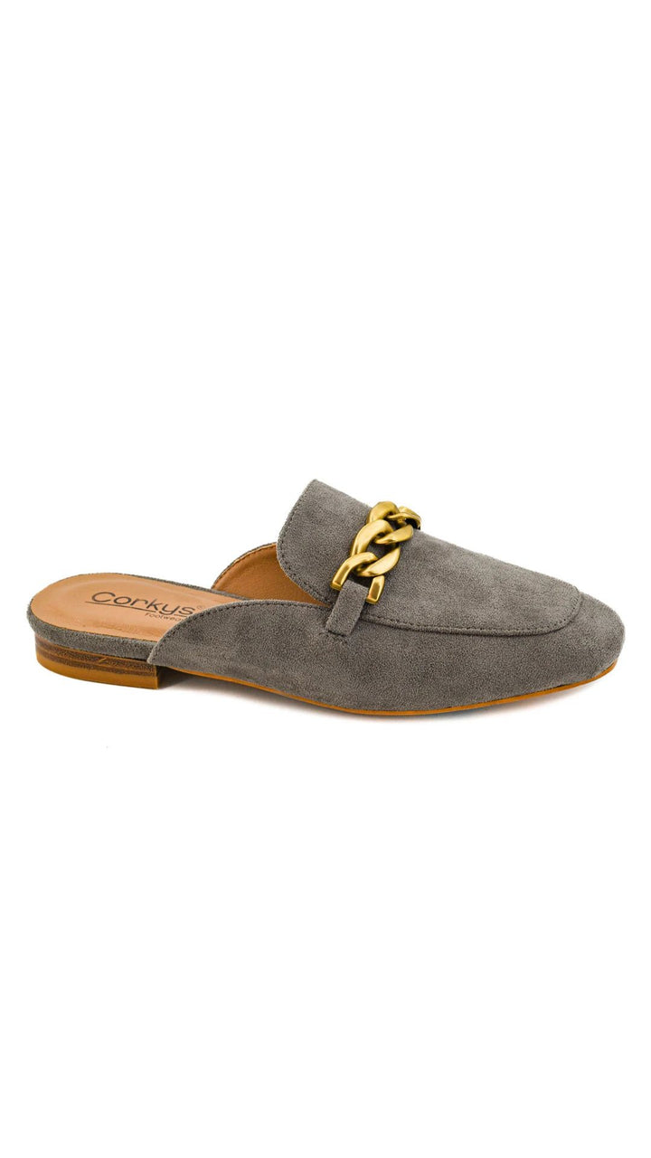 Keepsake Mules - Grey Faux Suede by Corkys
