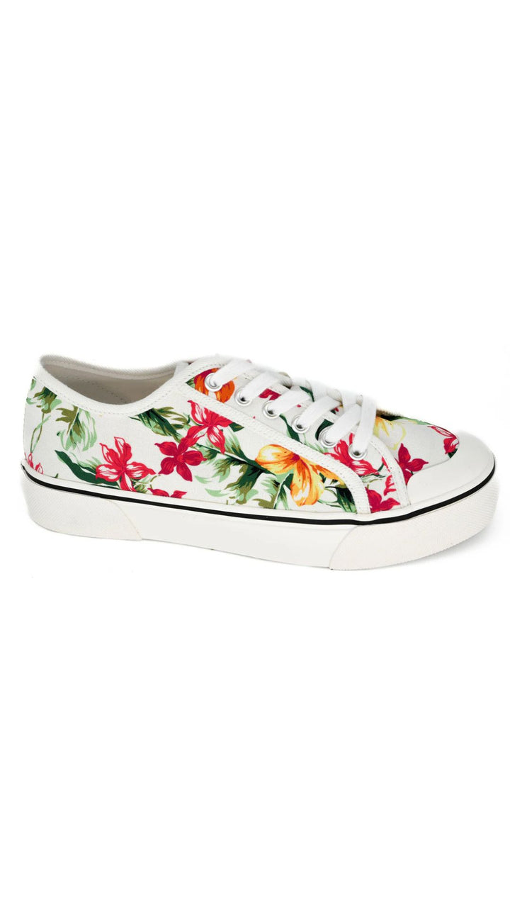 Waiting List Sneakers - White Floral by Corkys
