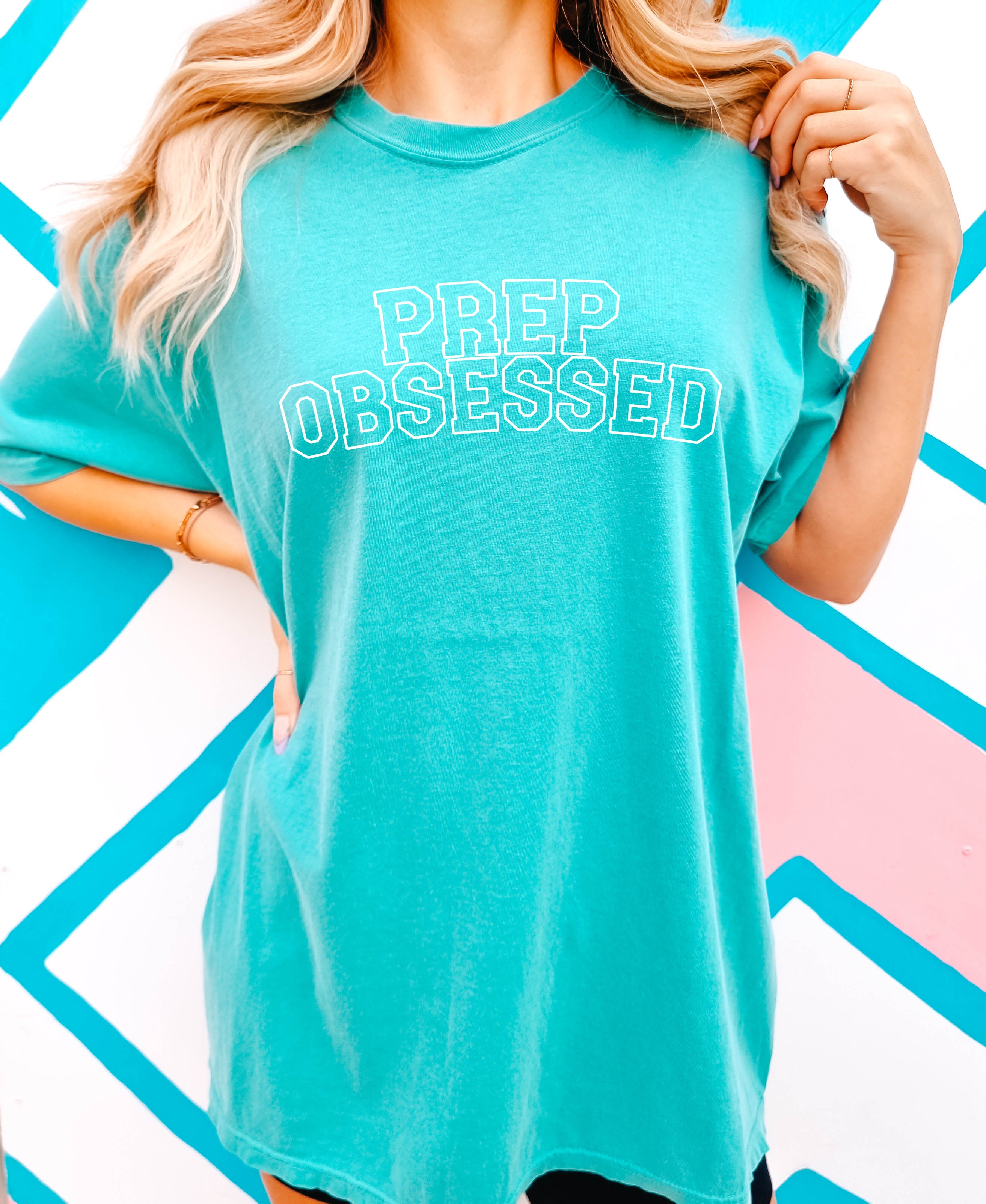 'Prep Obsessed' Varsity Letter Graphic Tee