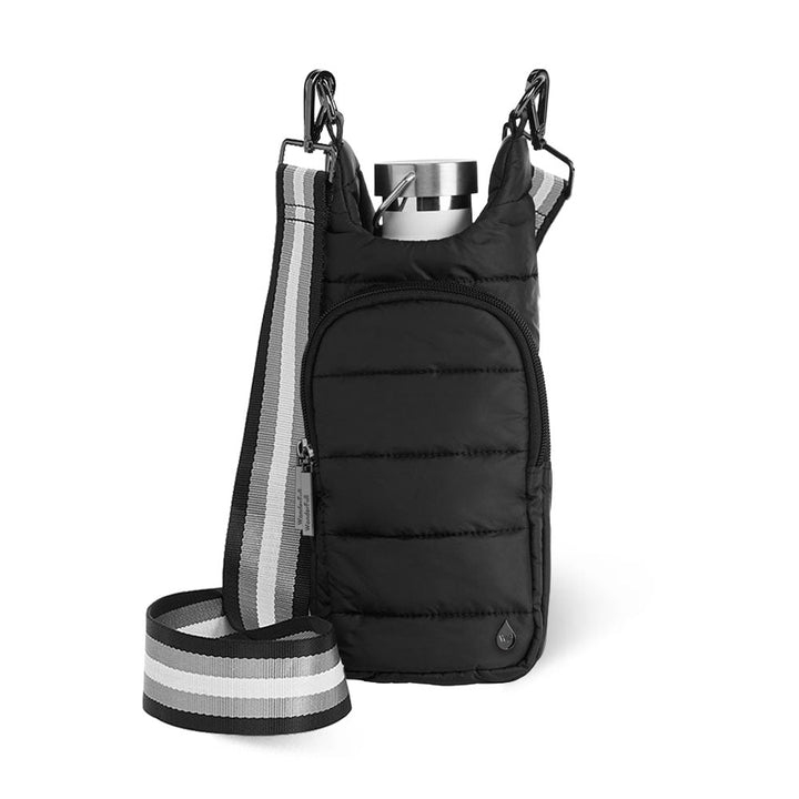 JUNE MARKET: Black Matte HydroBag® with Gray/Black/White Strap by Wanderfull (Ships in 2-3 Weeks)