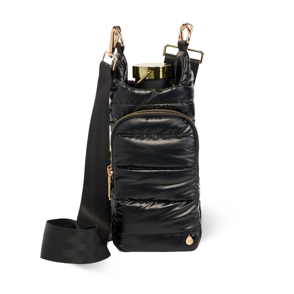 JUNE MARKET: Black Shiny HydroBag® with Gold Hardware by Wanderfull (Ships in 2-3 Weeks)