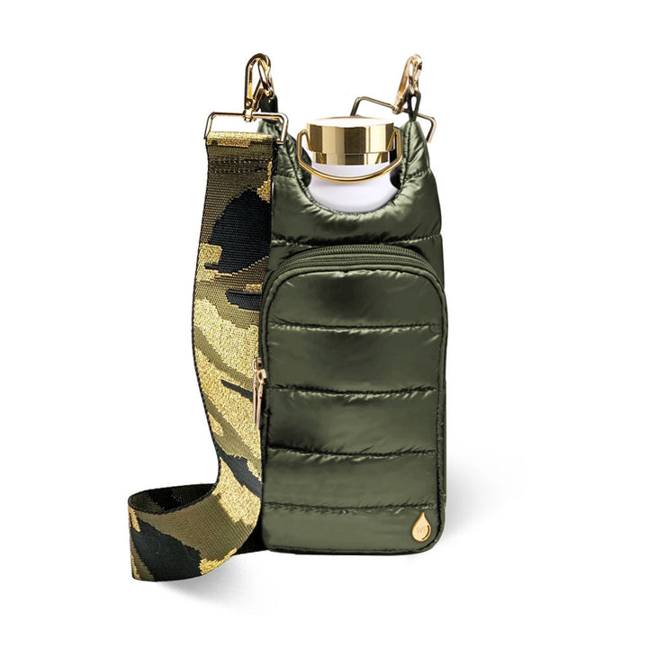 JUNE MARKET: Army Green Shiny HydroBag® with Camo Strap by Wanderfull (Ships in 2-3 Weeks)