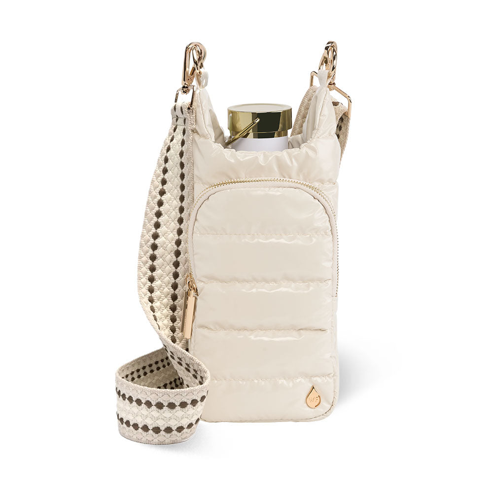 JUNE MARKET: Ivory Lacquer HydroBag® with Light Patterned Strap by Wanderfull (Ships in 2-3 Weeks)