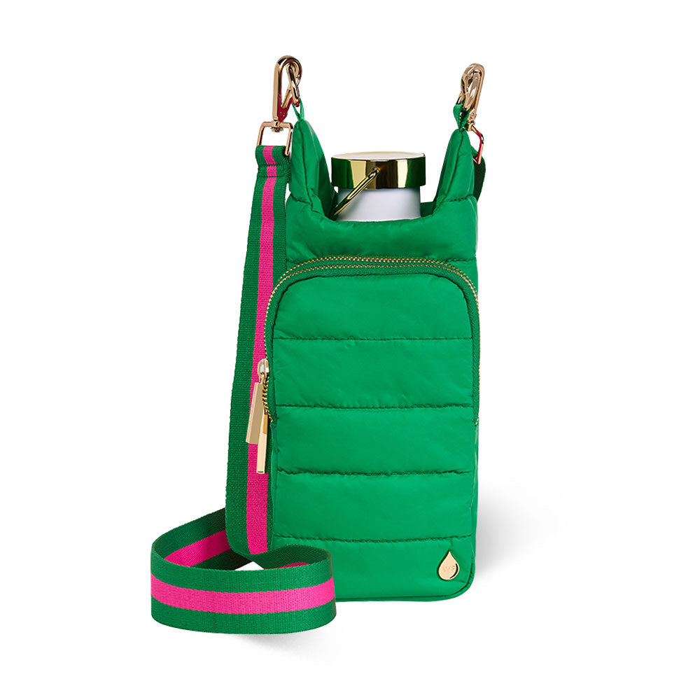 JUNE MARKET: Kelly Green Matte HydroBag® with Pink/Green Strap by Wanderfull (Ships in 2-3 Weeks)