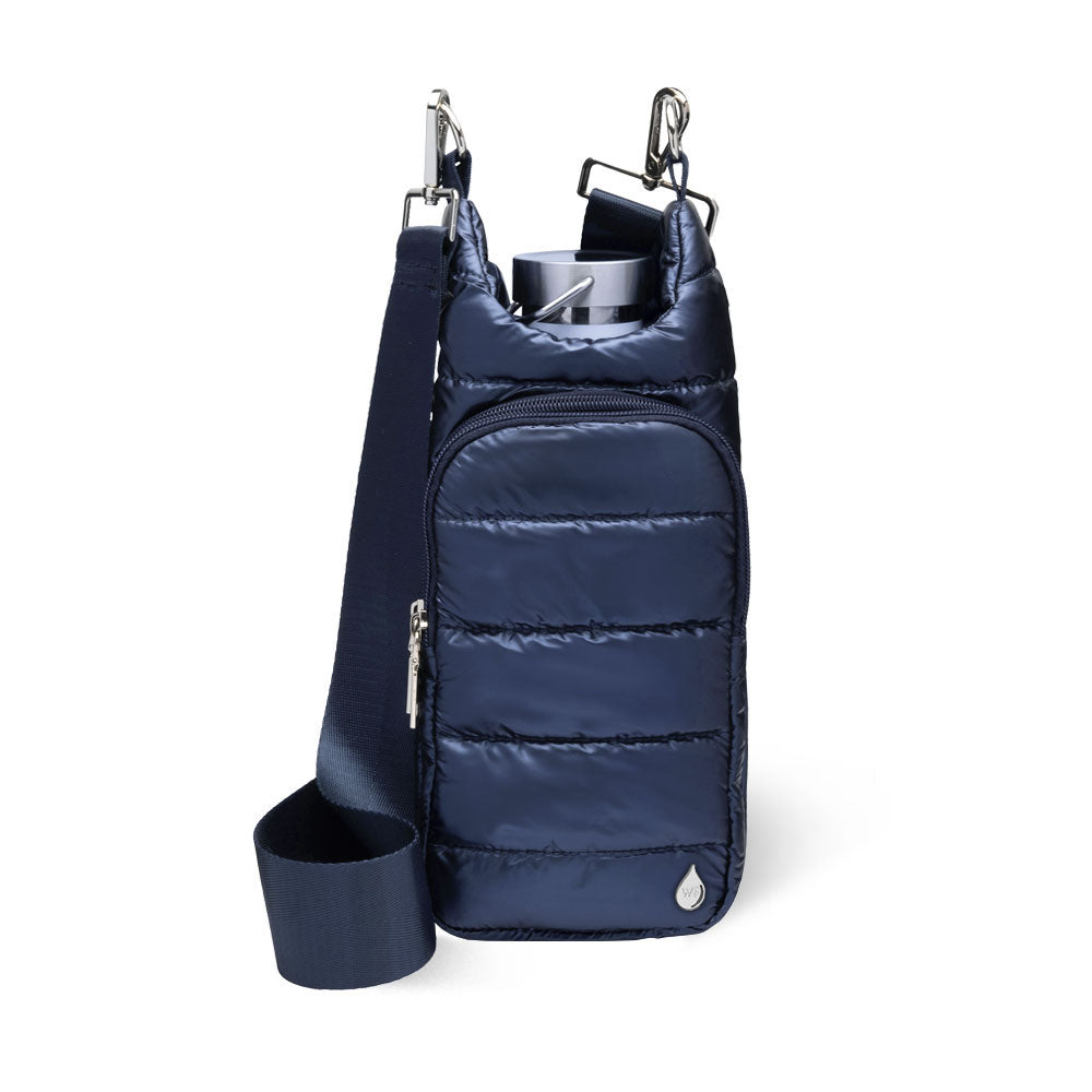 JUNE MARKET: Navy Blue Shiny HydroBag® with Matching Solid Navy Strap by Wanderfull (Ships in 2-3 Weeks)