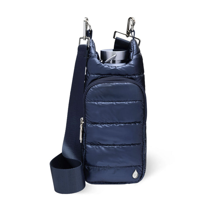 JUNE MARKET: Navy Blue Shiny HydroBag® with Matching Solid Navy Strap by Wanderfull (Ships in 2-3 Weeks)