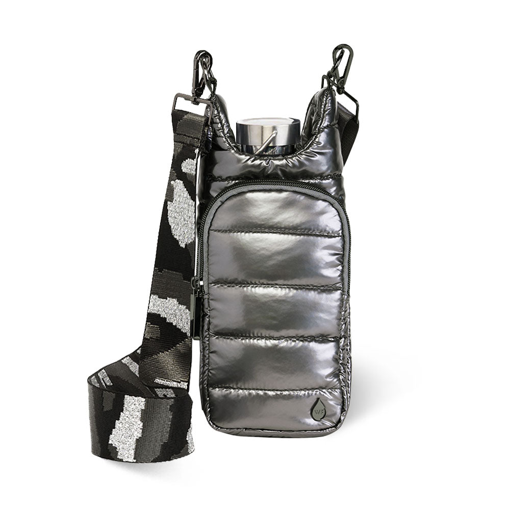 JUNE MARKET: Pewter Glossy HydroBag® with Camo Strap by Wanderfull (Ships in 2-3 Weeks)