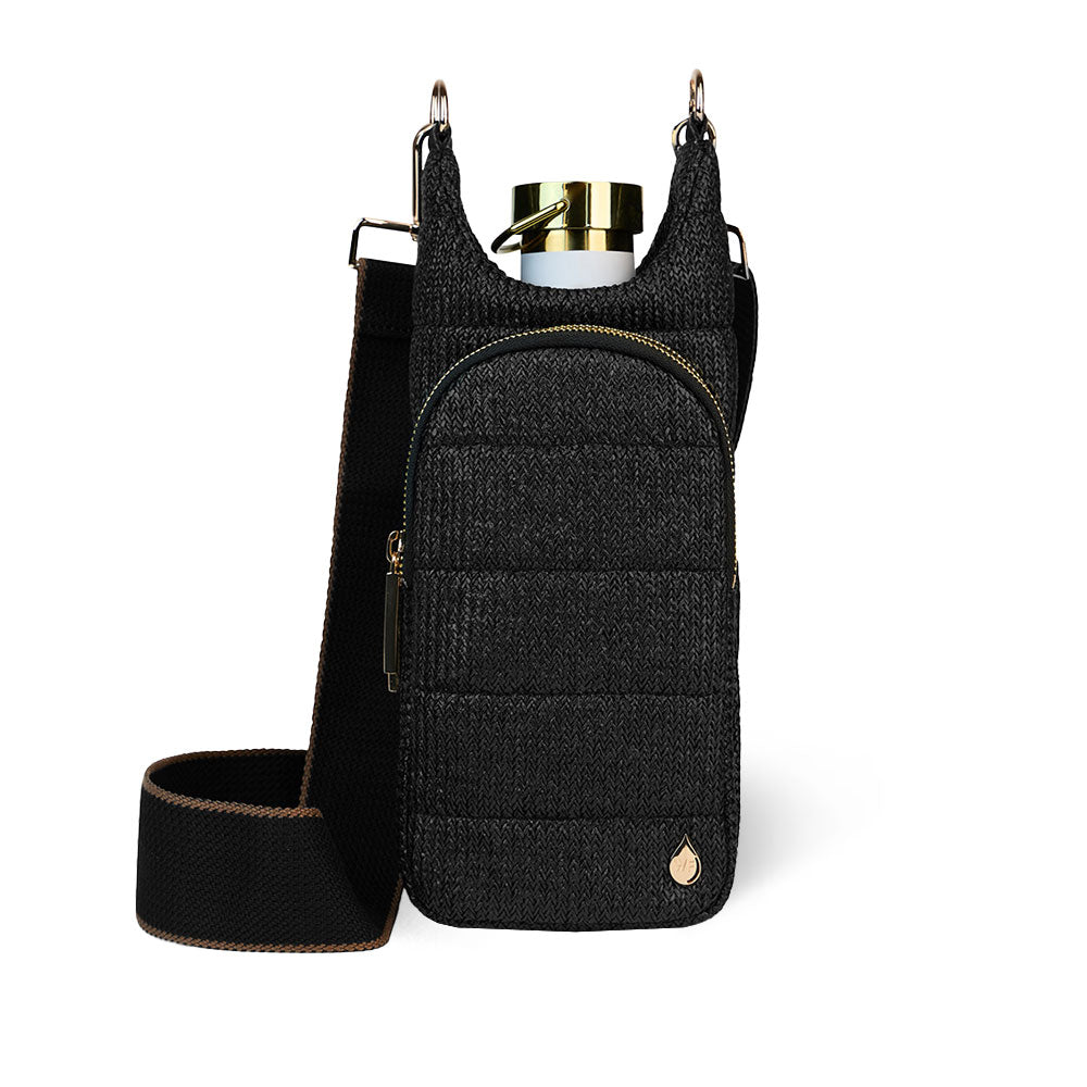 JUNE MARKET: Black Faux Raffia HydroBag® by Wanderfull (Ships in 2-3 Weeks)