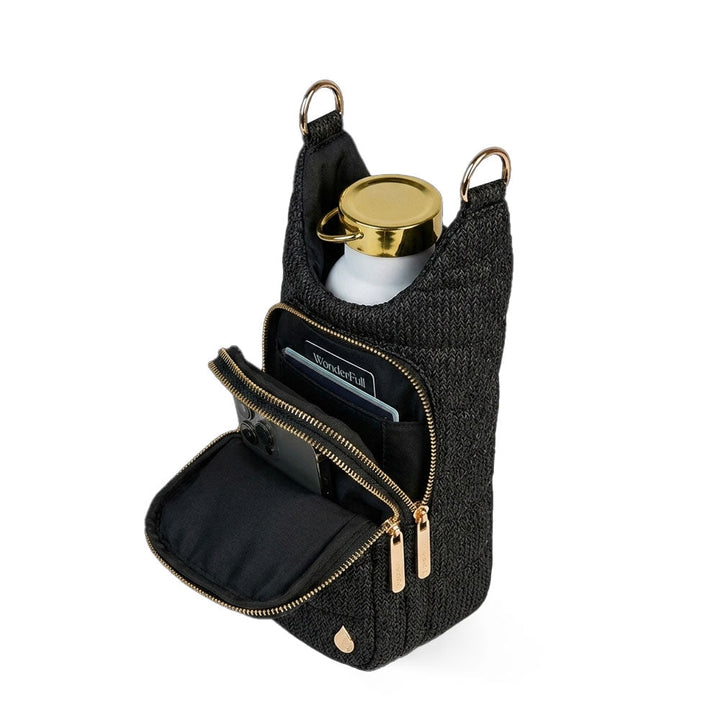 JUNE MARKET: Black Faux Raffia HydroBag® by Wanderfull (Ships in 2-3 Weeks)