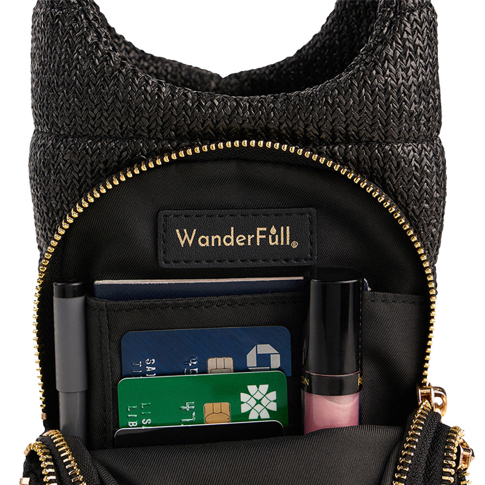JUNE MARKET: Black Faux Raffia HydroBag® by Wanderfull (Ships in 2-3 Weeks)