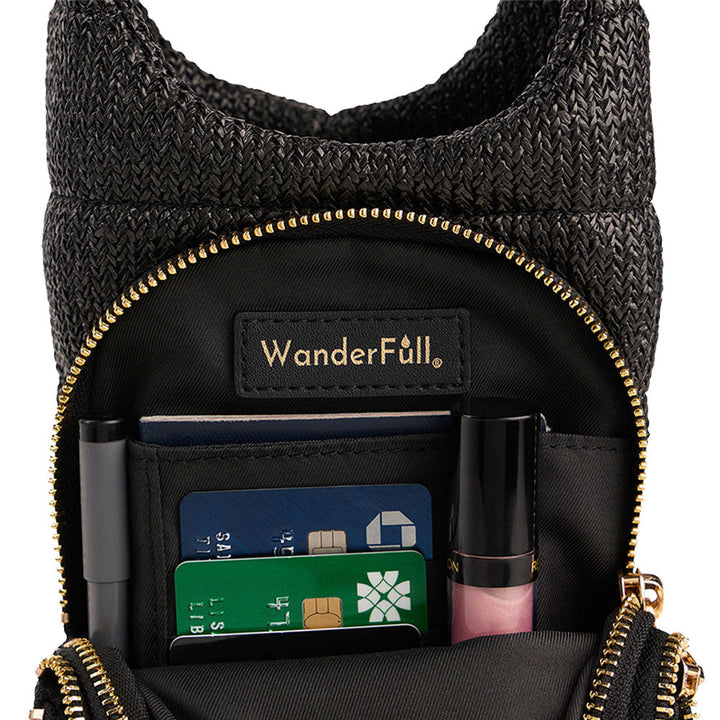 JUNE MARKET: Black Faux Raffia HydroBag® by Wanderfull (Ships in 2-3 Weeks)