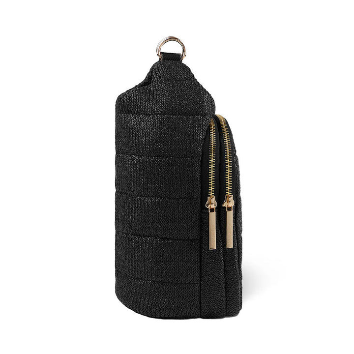 JUNE MARKET: Black Faux Raffia HydroBag® by Wanderfull (Ships in 2-3 Weeks)
