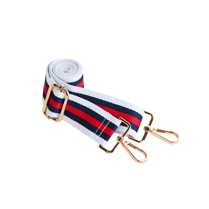 JUNE MARKET: Navy Blue Matte HydroBag® with Red, White, Navy striped Strap by Wanderfull (Ships in 2-3 Weeks)