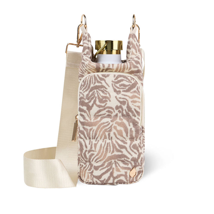 JUNE MARKET: Natural Zebra Print Linen HydroBag® by Wanderfull (Ships in 2-3 Weeks)