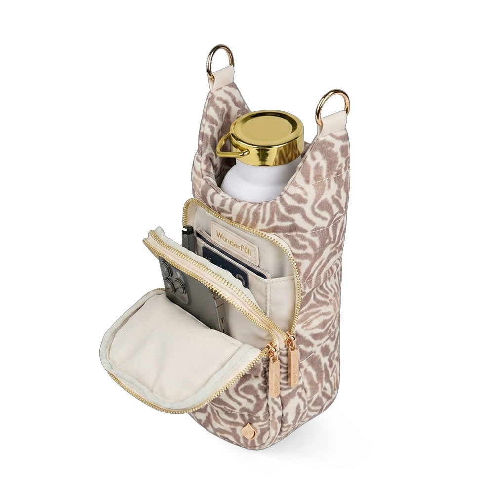 JUNE MARKET: Natural Zebra Print Linen HydroBag® by Wanderfull (Ships in 2-3 Weeks)
