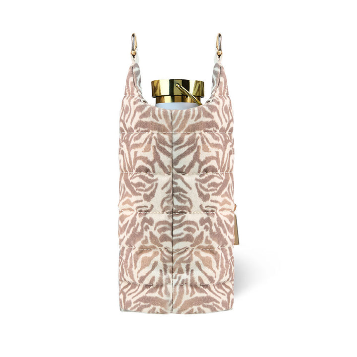 JUNE MARKET: Natural Zebra Print Linen HydroBag® by Wanderfull (Ships in 2-3 Weeks)