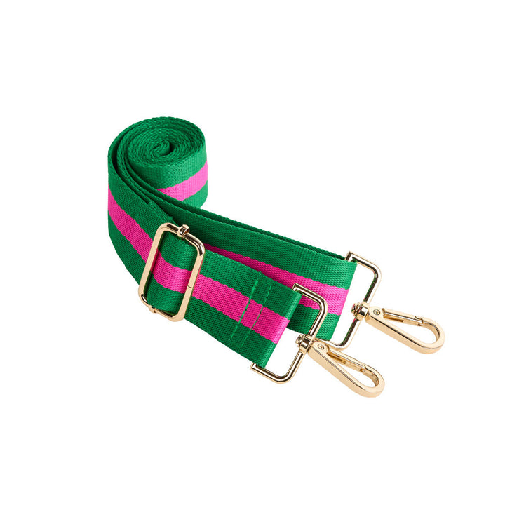 JUNE MARKET: White Coated Perforated Neoprene HydroBag® with Pink/Green Stripe by Wanderfull (Ships in 2-3 Weeks)