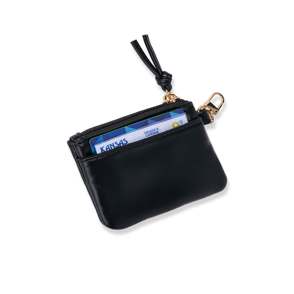 JUNE MARKET: Black Vegan Leather RFID Card Pouch by Wanderfull (Ships in 2-3 Weeks)
