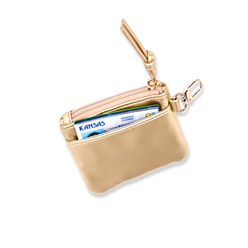 JUNE MARKET: Gold Vegan Leather RFID Card Pouch by Wanderfull (Ships in 2-3 Weeks)