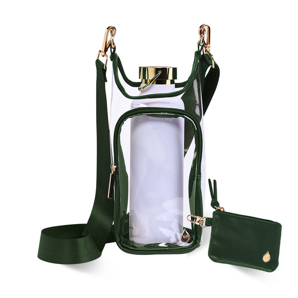 JUNE MARKET: Clear HydroBag® Stadium with Augusta Golf Green Trim and Matching RFID Pouch by Wanderfull (Ships in 2-3 Weeks)
