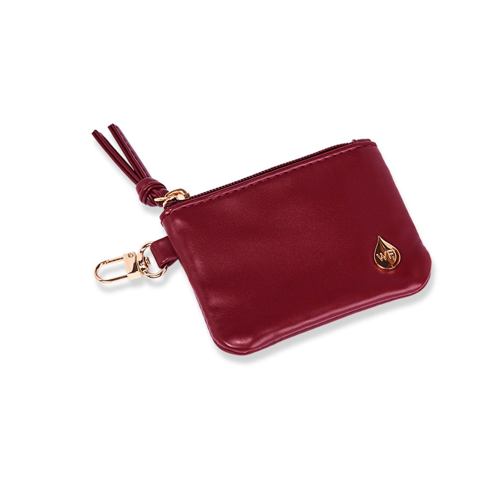 JUNE MARKET: Clear HydroBag® Stadium with Maroon Trim and Matching RFID Pouch by Wanderfull (Ships in 2-3 Weeks)