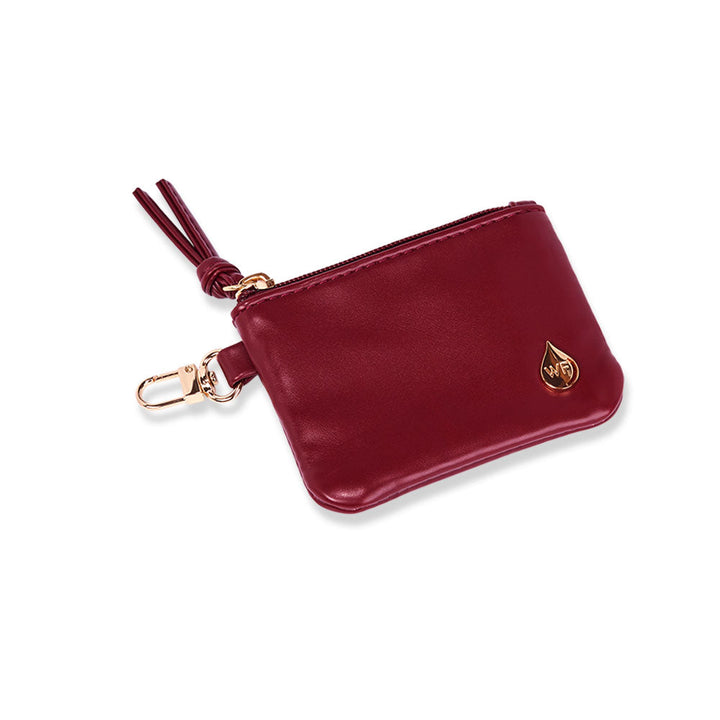 JUNE MARKET: Clear HydroBag® Stadium with Maroon Trim and Matching RFID Pouch by Wanderfull (Ships in 2-3 Weeks)