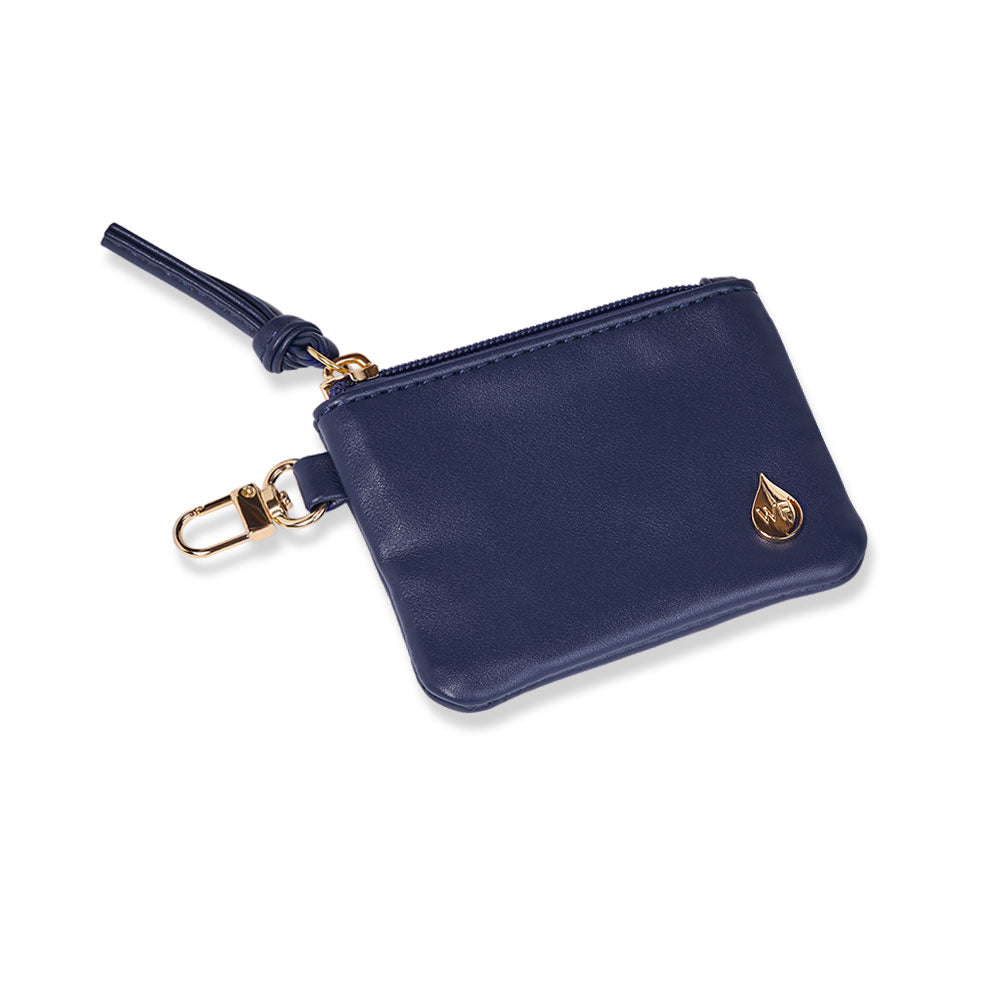 JUNE MARKET: Navy Blue Vegan Leather RFID Card Pouch by Wanderfull (Ships in 2-3 Weeks)