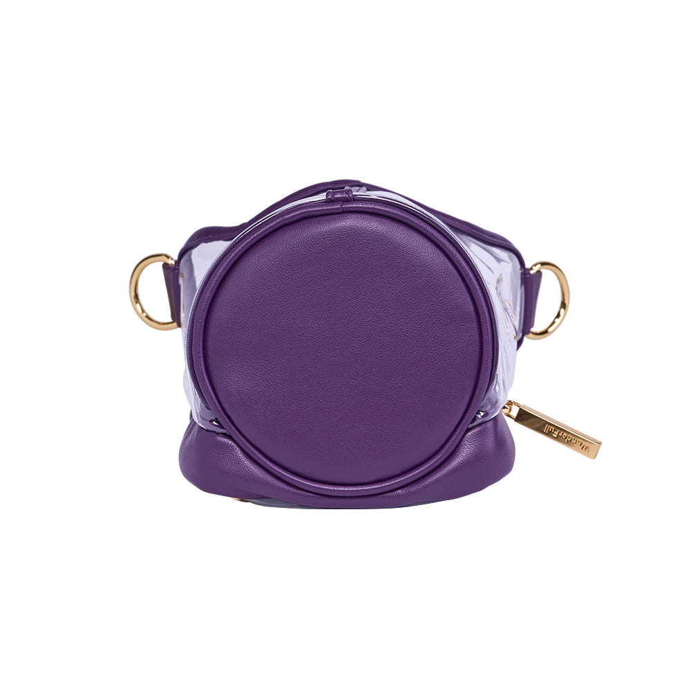 JUNE MARKET: Clear HydroBag® Stadium with Purple Trim and Matching RFID Pouch by Wanderfull (Ships in 2-3 Weeks)